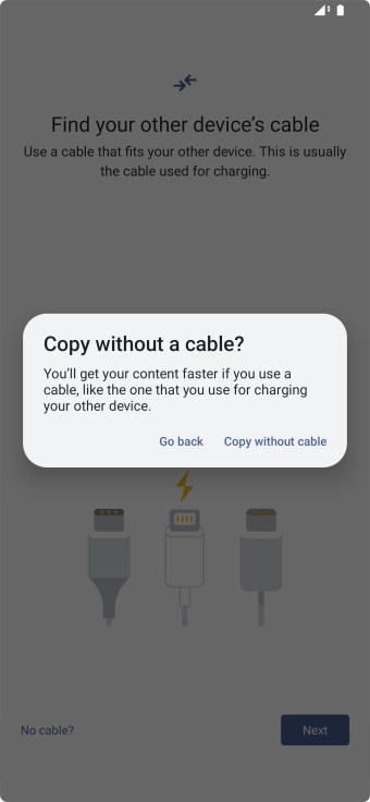 Press Copy without cable.