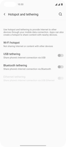 Press Wi-Fi hotspot.