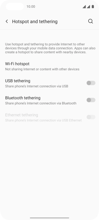 Press Wi-Fi hotspot.