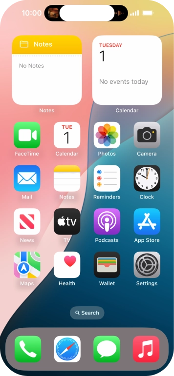 If you have a running application in Dynamic Island, it will appear at the top of the screen.