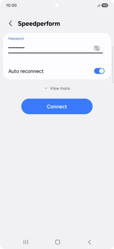 Key in the password for the WiFi network and press Connect.