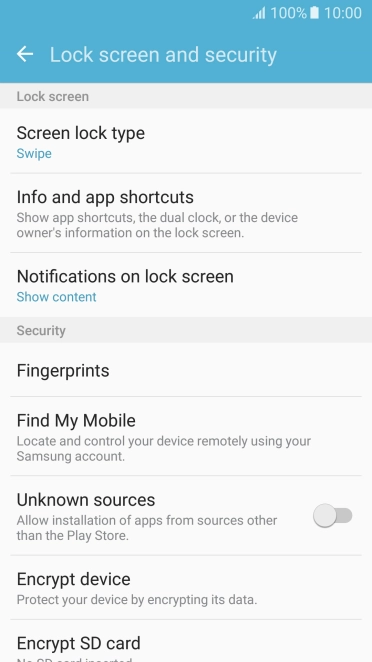 Press Screen lock type.