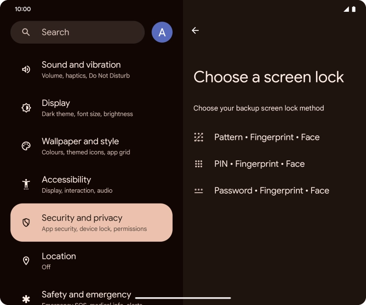 Press the required phone lock code and follow the instructions on the screen to create an additional phone lock code.