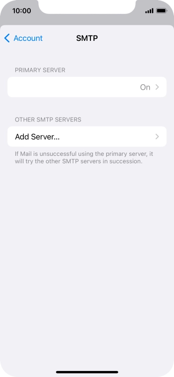 Press the field below 'PRIMARY SERVER'.