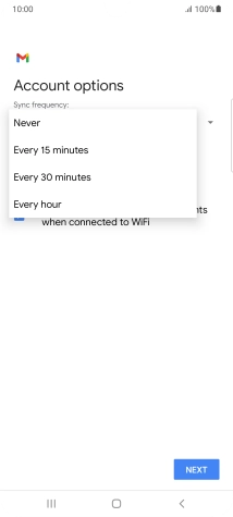 Press the required setting.