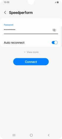 Key in the password for the WiFi network and press Connect.