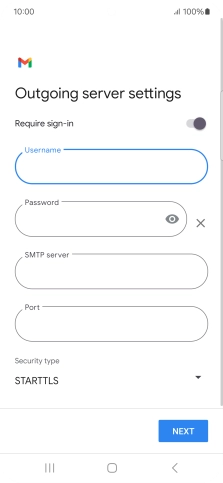 Press the field below 'Password' and key in the password of your email provider's outgoing server.