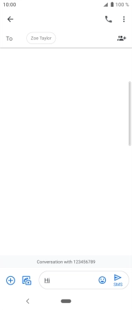 Press the send icon when you've finished your text message.