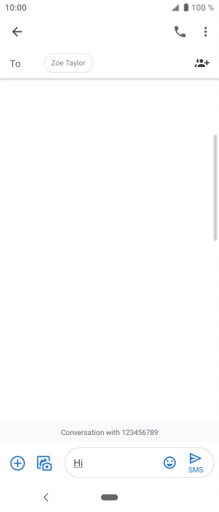 Press the send icon when you've finished your text message.