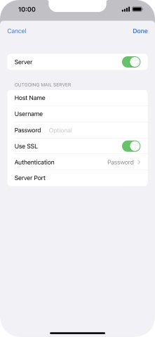 Press the indicator next to 'Use SSL' to turn off the function.