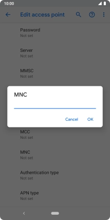 Key in 10 and press OK.