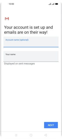 Press the field below 'Your name' and key in the required sender name.