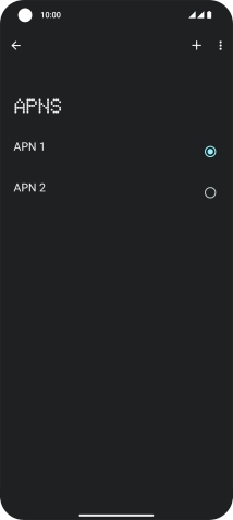 Press the field next to the required data connection to activate it.