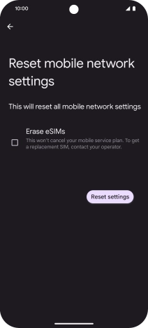 Press Reset settings.