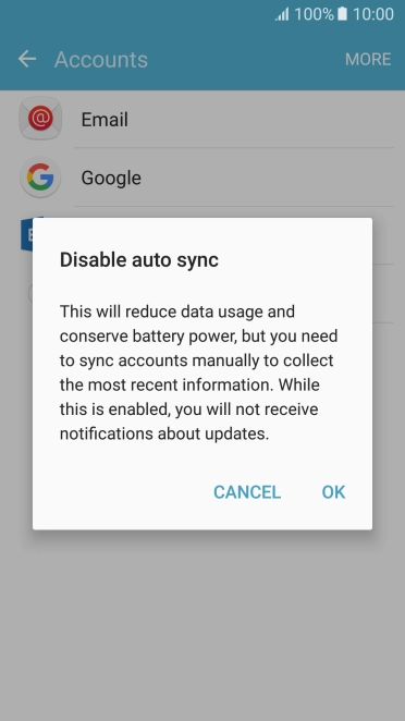 Press OK to turn off the function.