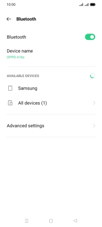 Press the required Bluetooth device and follow the instructions on the screen to pair the device with your phone.