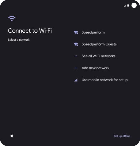 Press the required WiFi network.