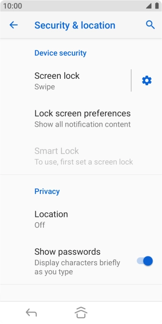 Press Screen lock.