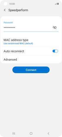 Key in the password for the WiFi network and press Connect.