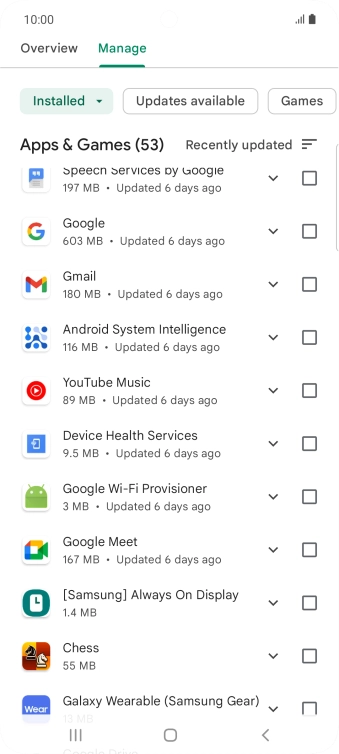 Press the required app.