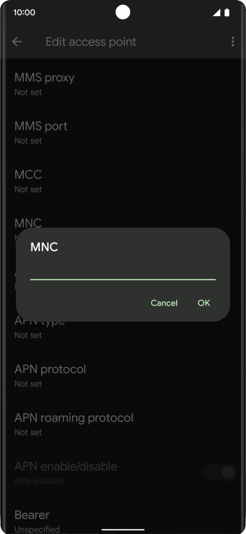 Key in 10 and press OK.