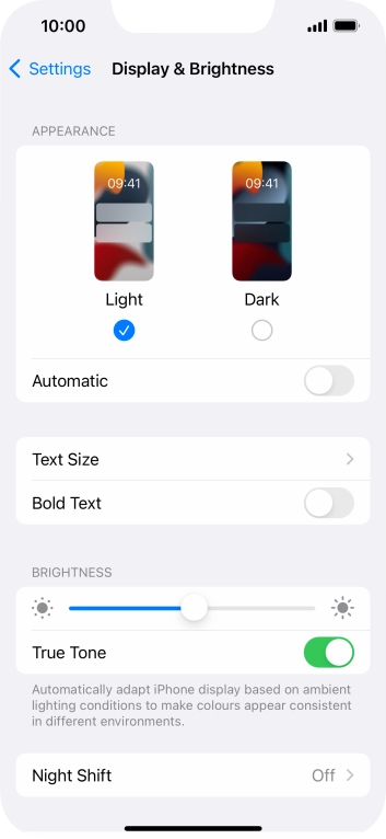 Press Dark.