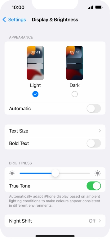 Press Dark.