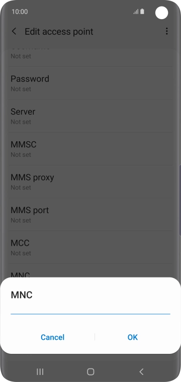 Key in 10 and press OK.