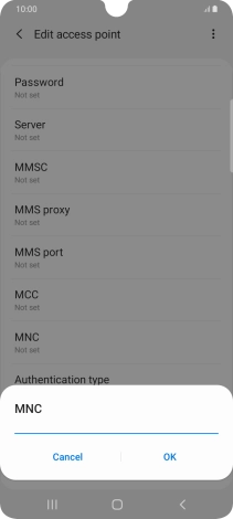 Key in 10 and press OK.