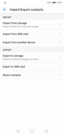 Press Import from SIM card.