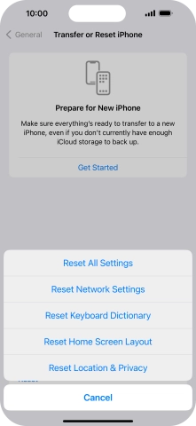 Press Reset Network Settings.