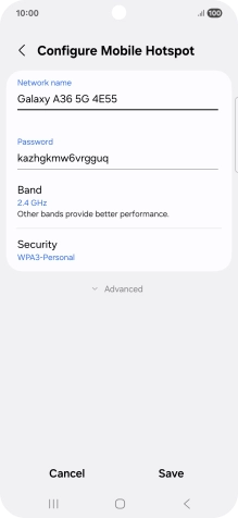 Press the field below 'Password' and key in the required password.