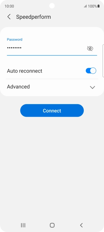 Key in the password for the WiFi network and press Connect.