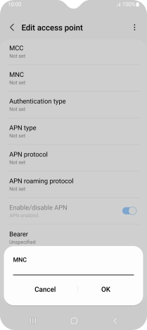 Key in 10 and press OK.