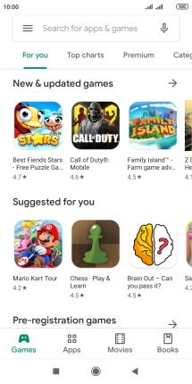 Press the search field.