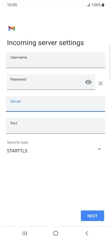 Press the field below 'Port' and key in 143.