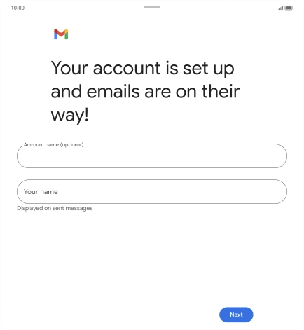 Press the field below 'Account name (optional)' and key in the required name.