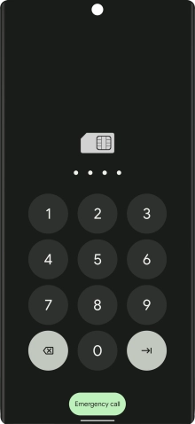 Key in your SIM PIN and press the confirm icon. The default SIM PIN is 0000.