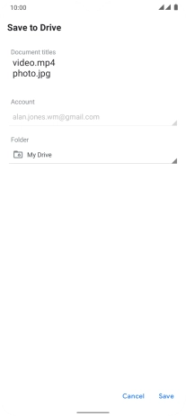Press the field below 'Folder' and go to the required folder.