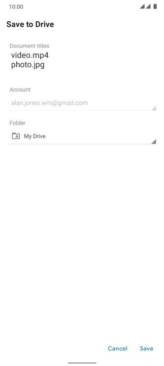 Press the field below 'Folder' and go to the required folder.