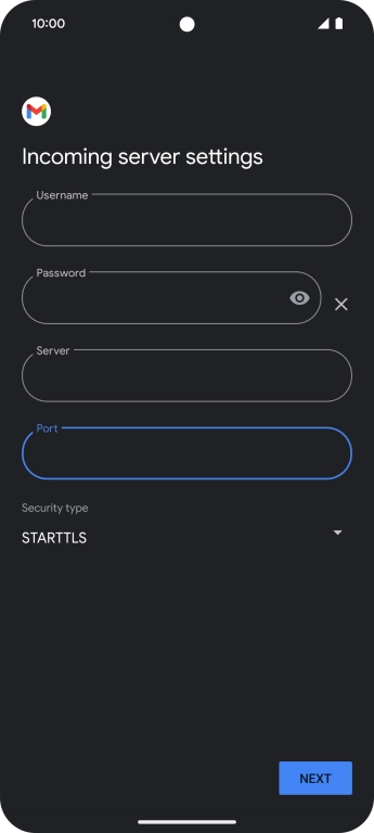Press the drop down list below 'Security type'. Press the drop down list below 'Security type'.