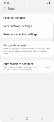 Press Factory data reset.