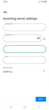 Press the field below 'Port' and key in 993.