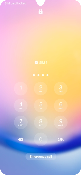 Key in your SIM PIN and press OK. The default SIM PIN is 0000.