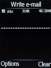 Highlight the text input field and write the text for your email.