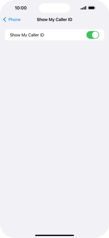 Press the indicator next to 'Show My Caller ID' to turn the function on or off.