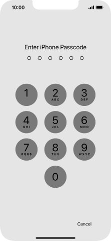 Use the lock code you created.