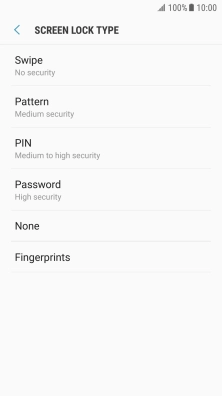 Press None and follow the instructions on the screen to turn off the phone lock code.