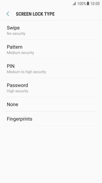 Press None and follow the instructions on the screen to turn off the phone lock code.