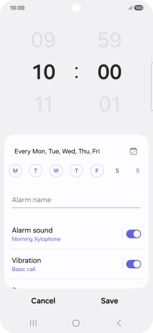 Press the indicator next to 'Alarm sound' to turn on the alarm tone.